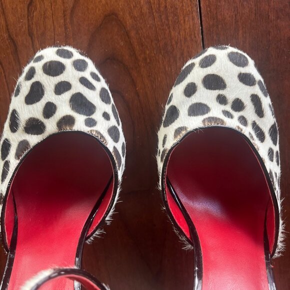 Nine West Black & White Leopard-Print Heels With Red Interior Womens Size 10M Fa - Picture 7 of 9